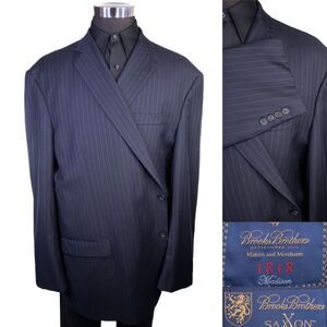 Brooks Brothers 1818 Madison Striped Wool Suit Jacket Blazer 54XL Two Button EUC